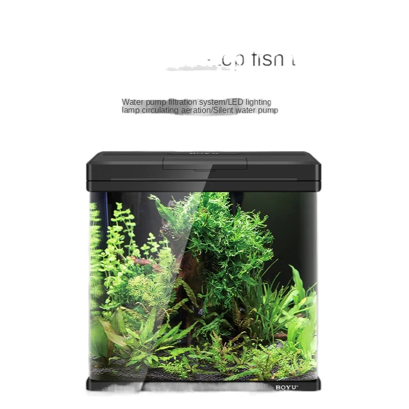 

Fish Tank Aquarium Small Mini Desktop Ecological Landscaping Change Water Glass Antirrhinum Cylinder Home Living Room