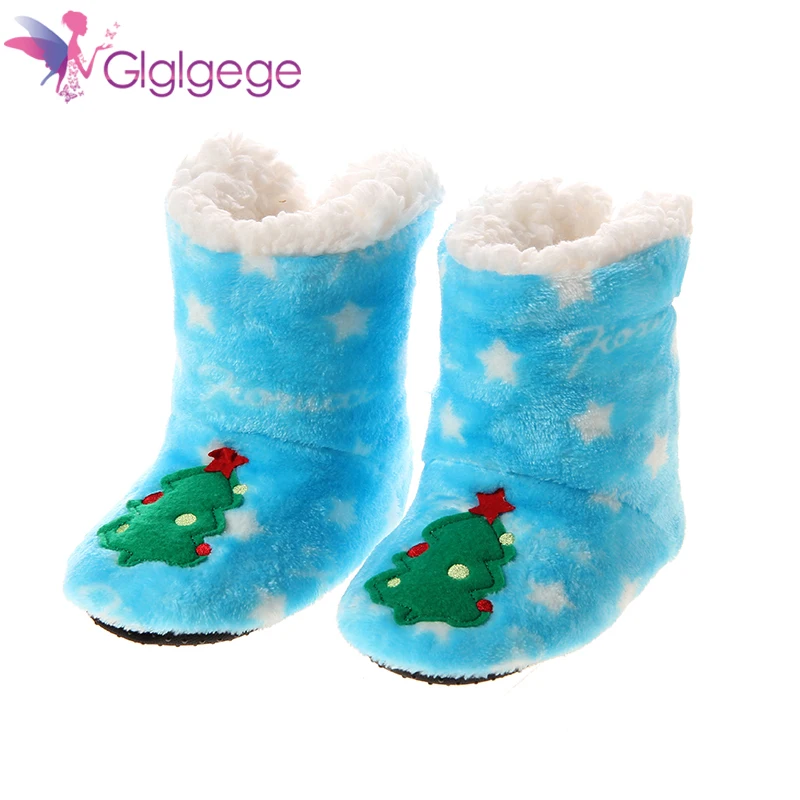 

Glglgege Kids Girls Boys Christmas Snowflake Slipper Shoes Critter Kids Bootie Slipper Winter House Boot Socks 3-7 Year Old