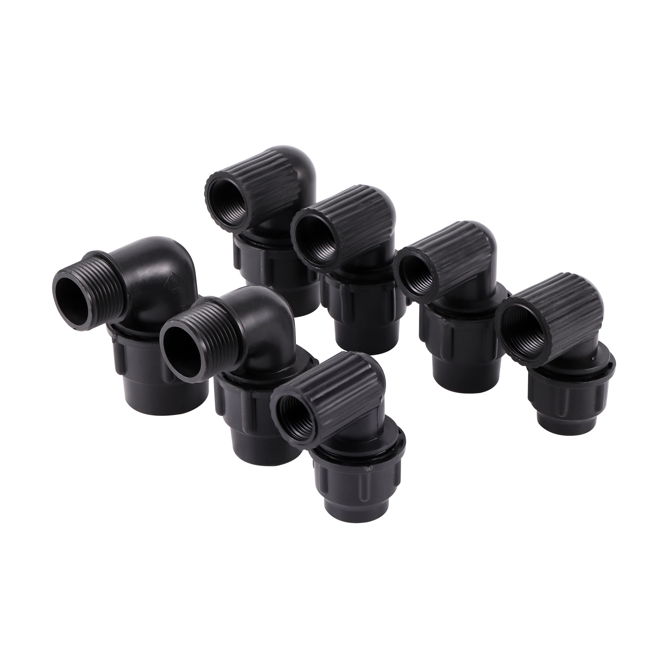 

Компрессионные фитинги HDPE трубка из ПЭ ПВХ, 20/25/32 мм, Резьбовая поливочная система 1/2 дюйма, 3/4 дюйма, 1 дюйм, соединение с локтем