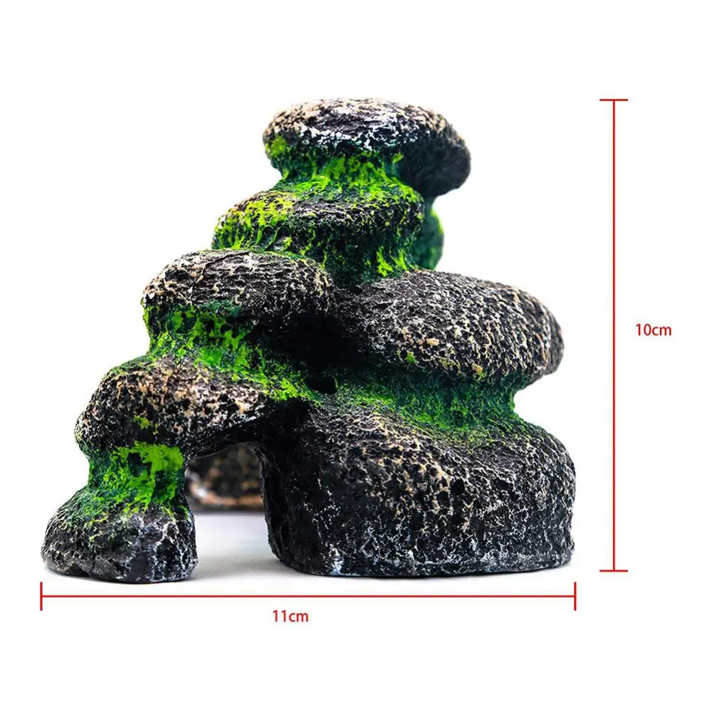 Dropshipping Aquarium Resin Reptile Hiding Cave Habitat Terrace Rockery House Fish Tank Decor