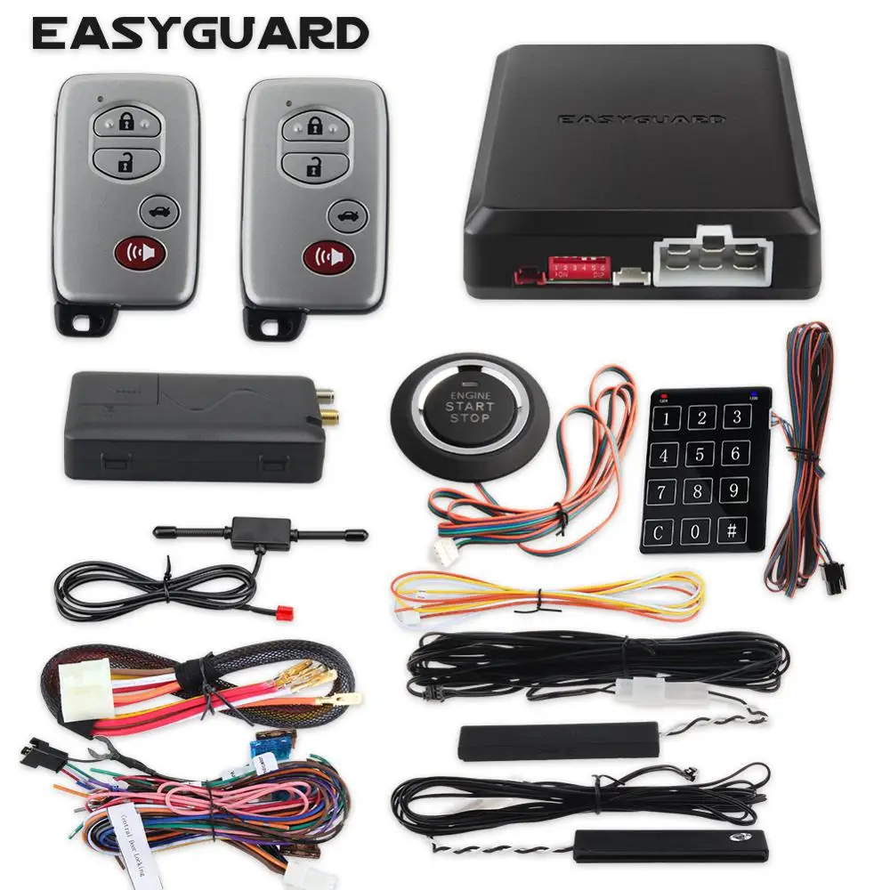 EASYGUARD 2 way GSM Android IOS Apple 4G 3G 2G phone APP remote starter engine start stop GPS tracking alarm security system