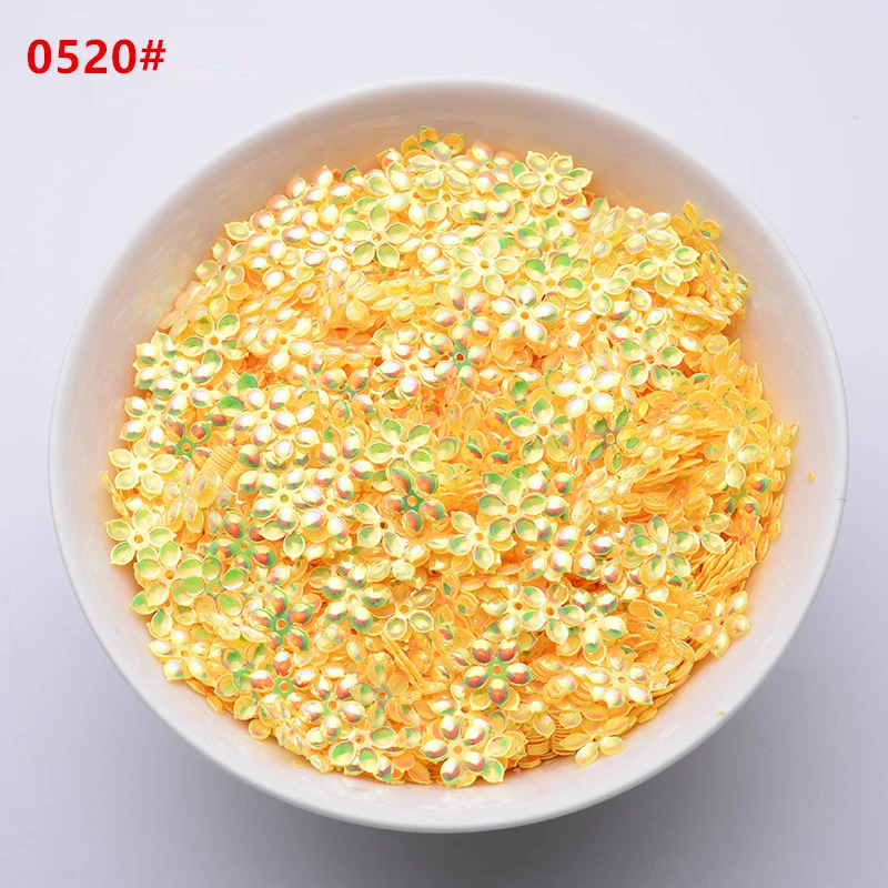 9mm 6 petals Flowers Sequin Cup Round Five-finger Loose PVC Sequins For Crafts DIY Sewing Gament Wedding  Clothing Accessories