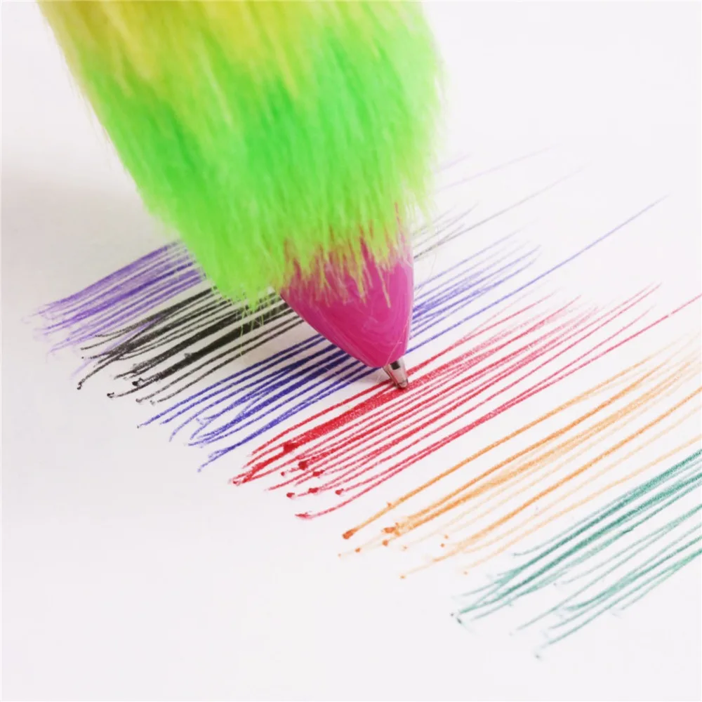 1 pz 2 pz 5 pz 0.7mm 6 colori penna a sfera scuola forniture per ufficio peluche penna di scrittura colore penna a sfera strumenti di scrittura