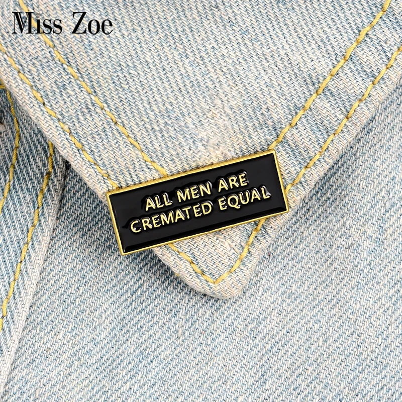 Equality Enamel Pin Custom Black Tag Brooches Badges Bag Shirt Lapel Pin Buckle Simple Quotes Jewelry Gift for Kids Friend