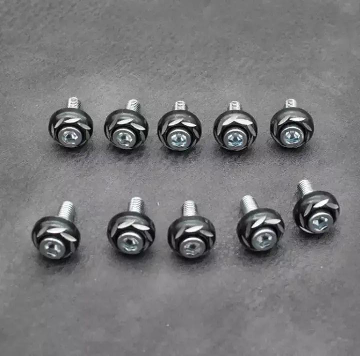 1pc CNC Motorcycle Screw Nut Alloy Color Plate Coverset Cowling Motorcycle Aluminum Washer Body Cover Skru Motorcycle Part