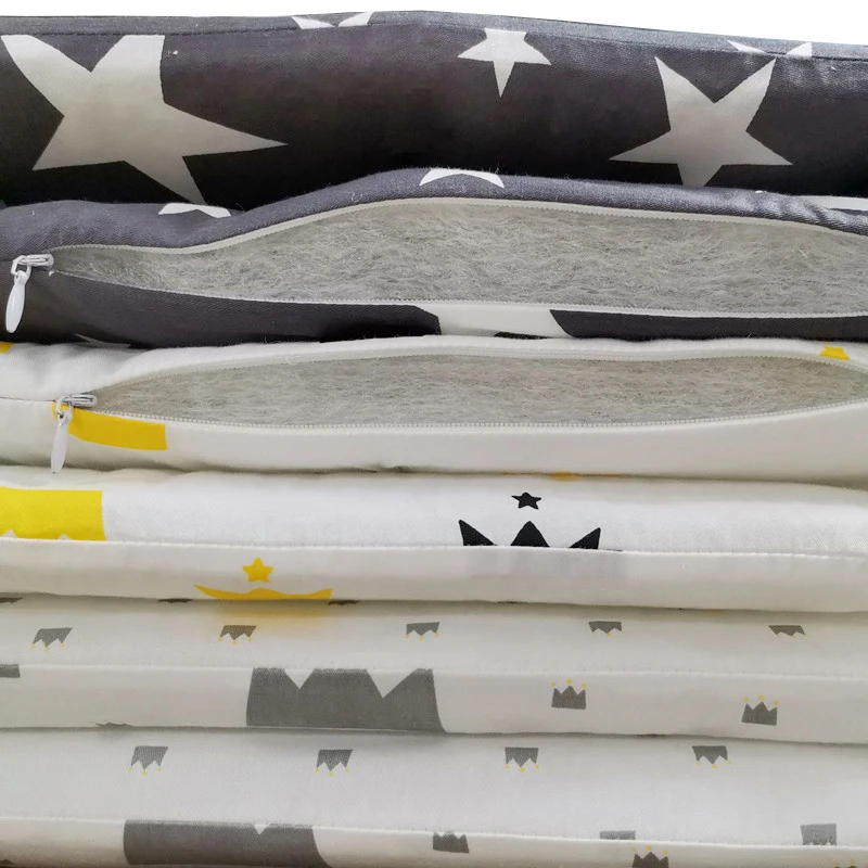 Nordic Sterne Baby Bett Verdicken Stoßstangen Zipper Design einteiliges Krippe Um Kissen Kinderbett Schutz Kissen 200*30 CM – Detail 16
