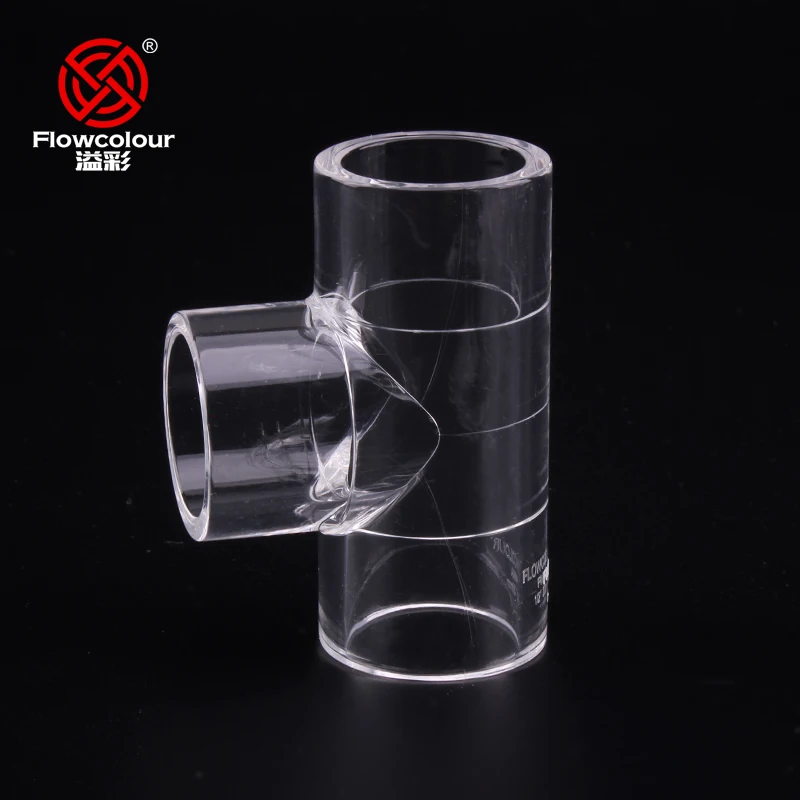 Transparent Acrylic Tee 20mm Plastic Hard Three Way Clear Acrylic For Fish Tank Acrylic Pools