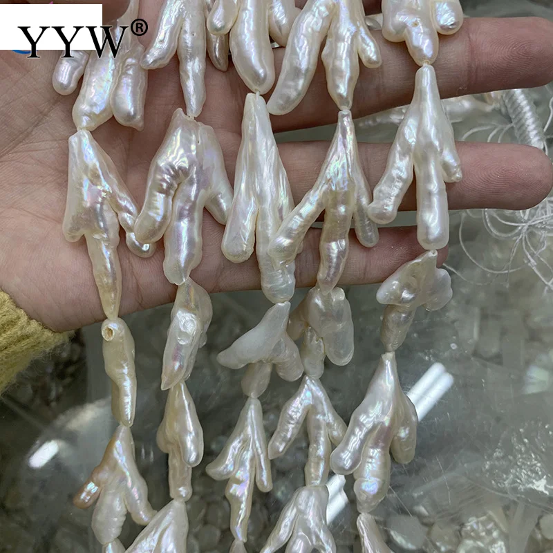 

10pcs/Strand White Half-Hole Pearls Biwa Chicken Feet 21-23*40mm Pearls Loose Bead Perfect DIY Pearl Fashion Jewelry Women Gift