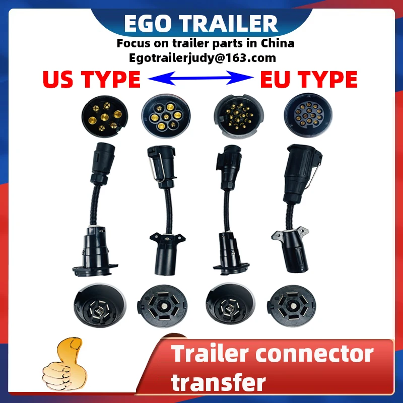 EgoTrailer trailer plug adapter 13 pin trailer socket to 7 pin RV blade plug connector plug trailer boat truck trailer parts