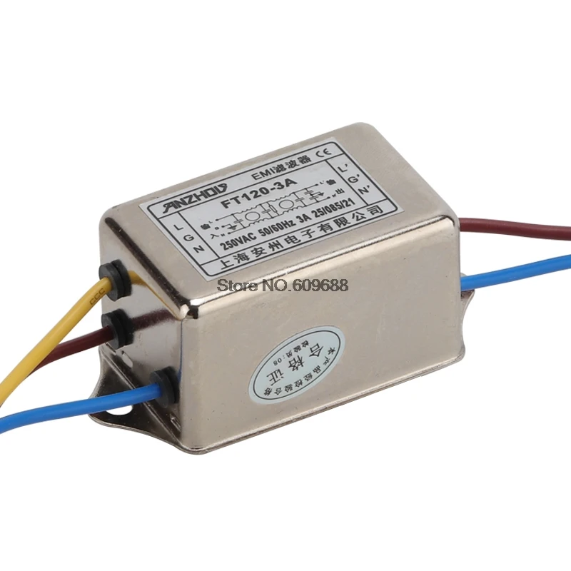 FT120-3 1A 3A 6A 10A 250V EMI مرشح السلطة القسم مزدوج تصفية مع سلك الحث Fiilter FT120-1 FT120-6 FT120-10