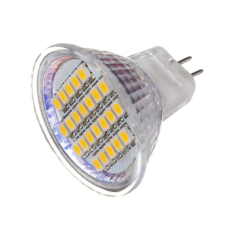 MR11 GU4 żarówka Led 12V 3W 3528SMD lampa LED reflektor ciepły biały/zimny biały szklany korpus żarówka Led do lamp sufitowych