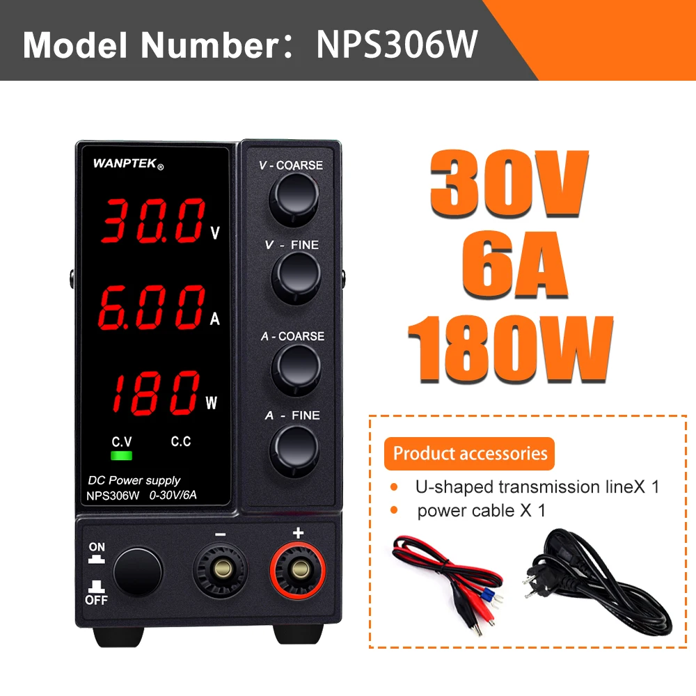 Wanptek Laboratorium Voeding Verstelbare 30V 6A 30V 10A 60V 5A 120V 3A Digit Display spanningsregelaar Bench DC Voeding