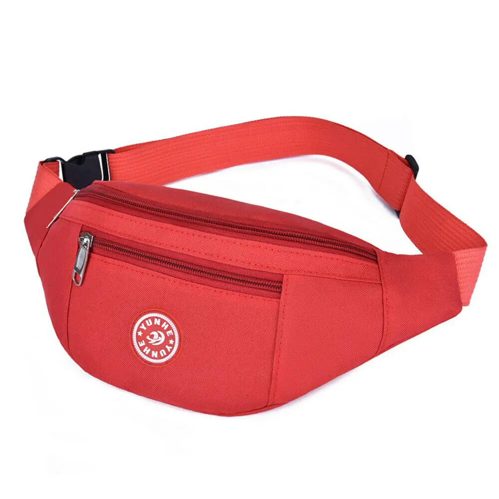 New Fashion Men Women Waist Bum Bag Fanny Pack Belt Money Pouch Wallet Zip Travel Hiking Bag Black Blue Red Gray