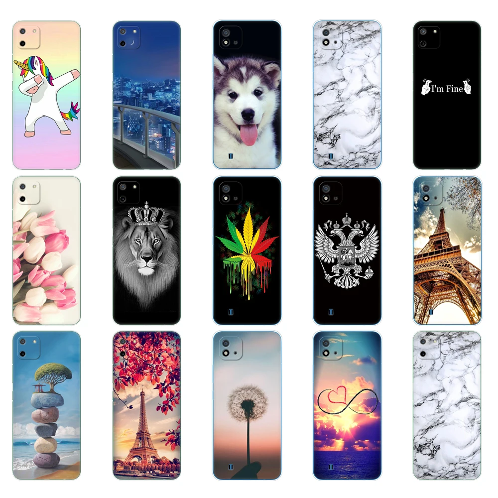 For Realme C11 2021 2020 Case 6.5 inch Back Phone Cover For OPPO RealmeC11 RMX3231 RMX2185 Silicon Soft TPU bumper Dropshipping