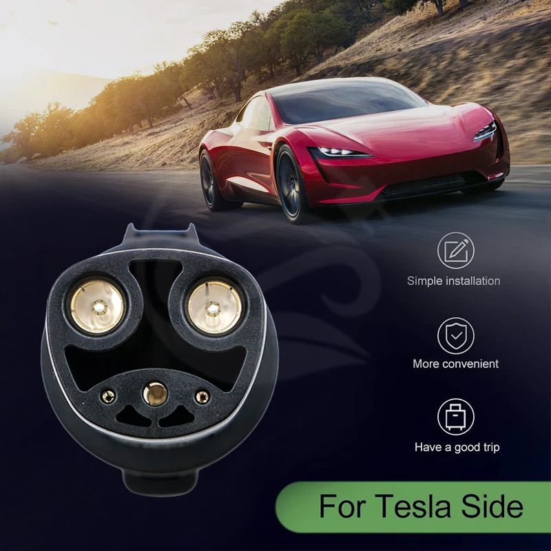 Adaptador tipo 1 a Tesla 60A para vehículo eléctrico, cargador EV, SAE J1772, uso Tesla para carga de coches Tesla