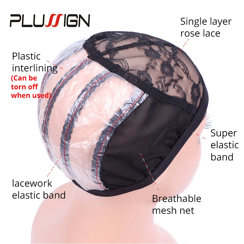 Wig Net Cap Weaving Caps 1pcs Ventilated Wig Cap With 2pcs Wig Combs Hair Clip Wig Making Accessories Dome Mesh Cap Making Tools