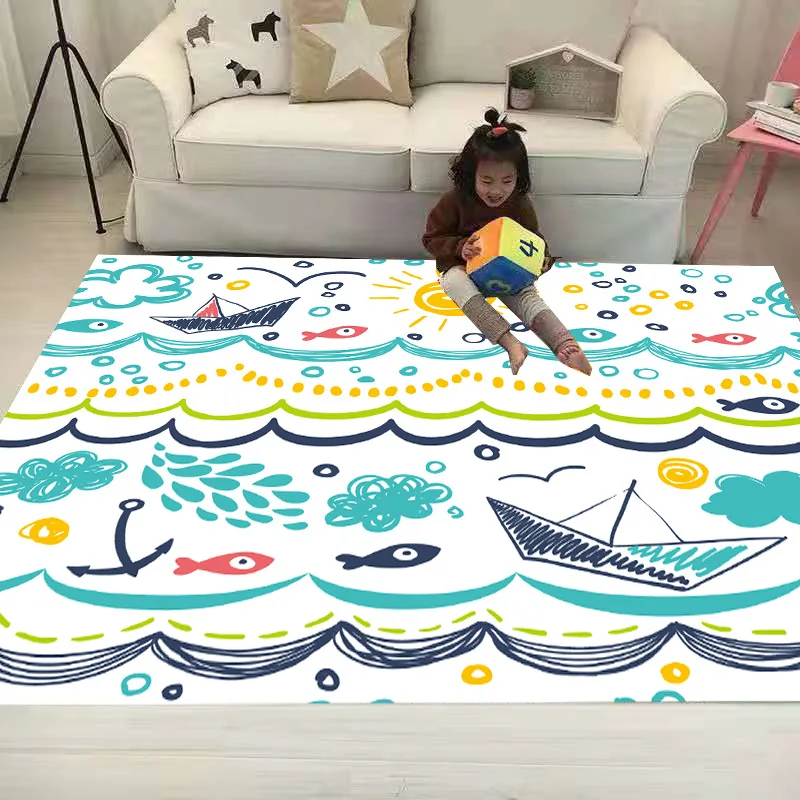 Funny Octopus Shark Shaggy Anti-Skid Floor play Mats 3D Carpet Non-slip rug Dining Living Room Soft Kids Bedroom Mat Carpet