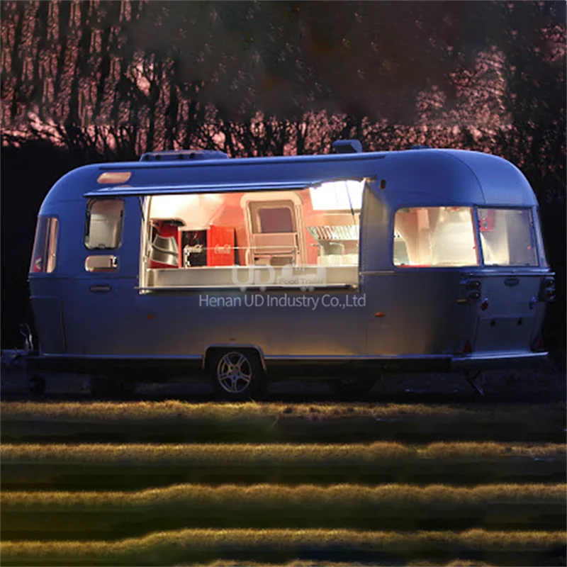 ストリート食品トレーラーピザヴィンテージ携帯キッチンレストランホットドッグ自動販売カートビールバー気流食品トラック