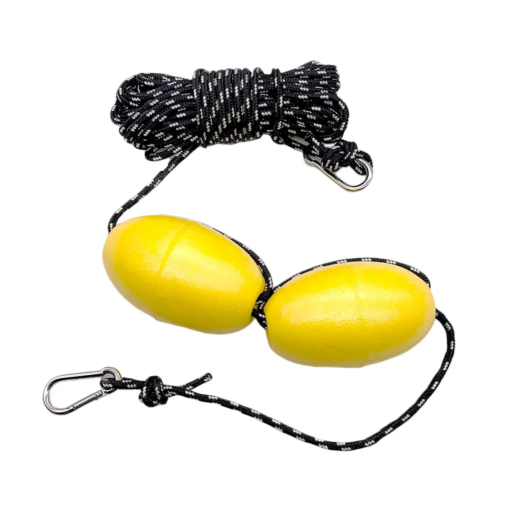 Cuerda de remolque de Kayak de alta resistencia, línea de anclaje de tiro flotante con Clips de doble flotador, accesorios de engranaje de seguridad
