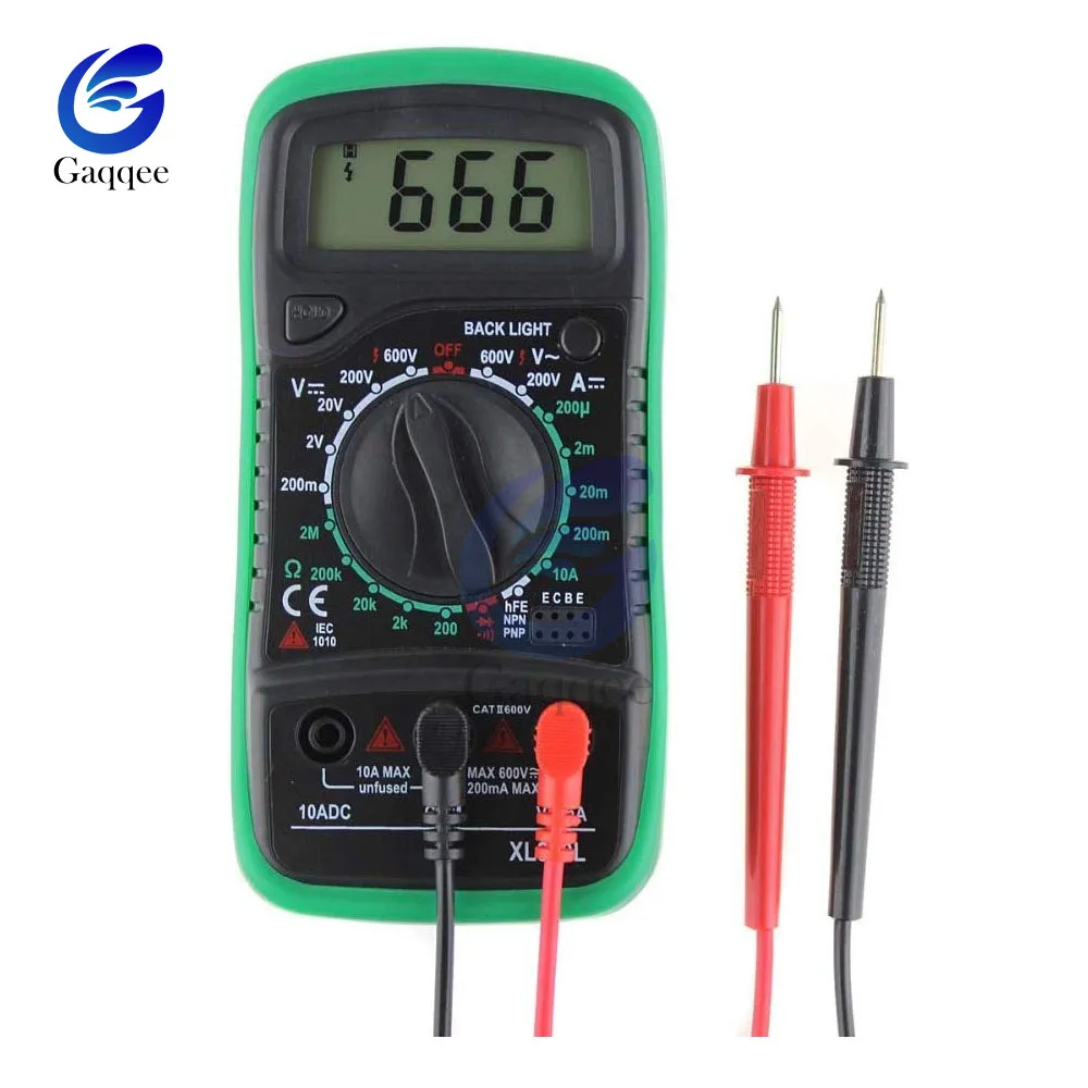 XL830L Handheld Digital Multimeter LCD Backlight Portable AC/DC Ammeter Voltmeter Ohm Voltage Tester Meter Mini Multimetro