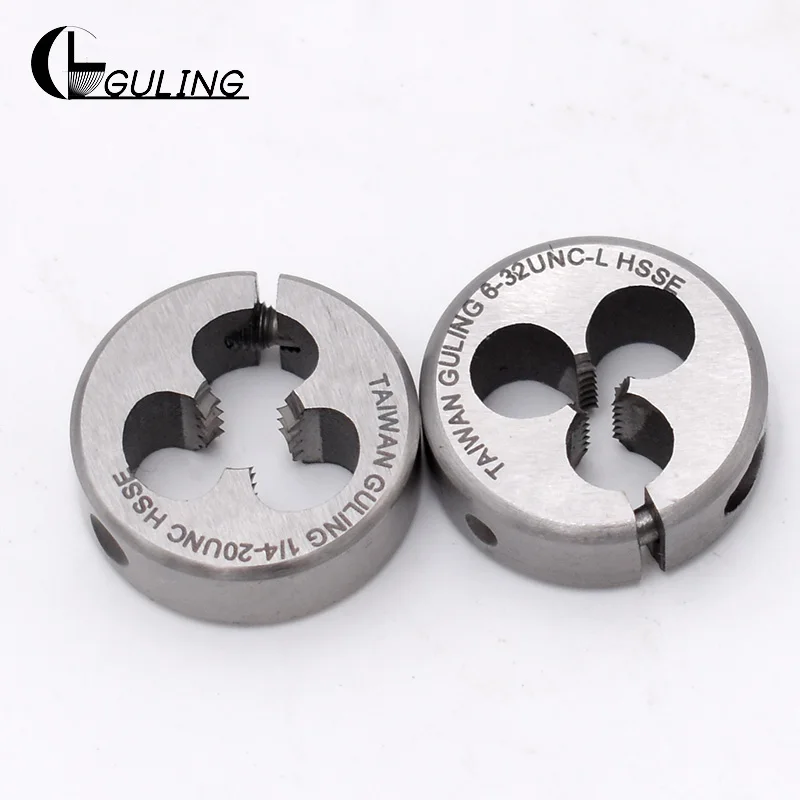 Guling HSSE Americano sinistra regolabile rotonda die UN4-40L 6-32L 8-32L 10-24L 1/4-20L 5/16-18L 3/8-16L 1/2-13L per acciaio inox