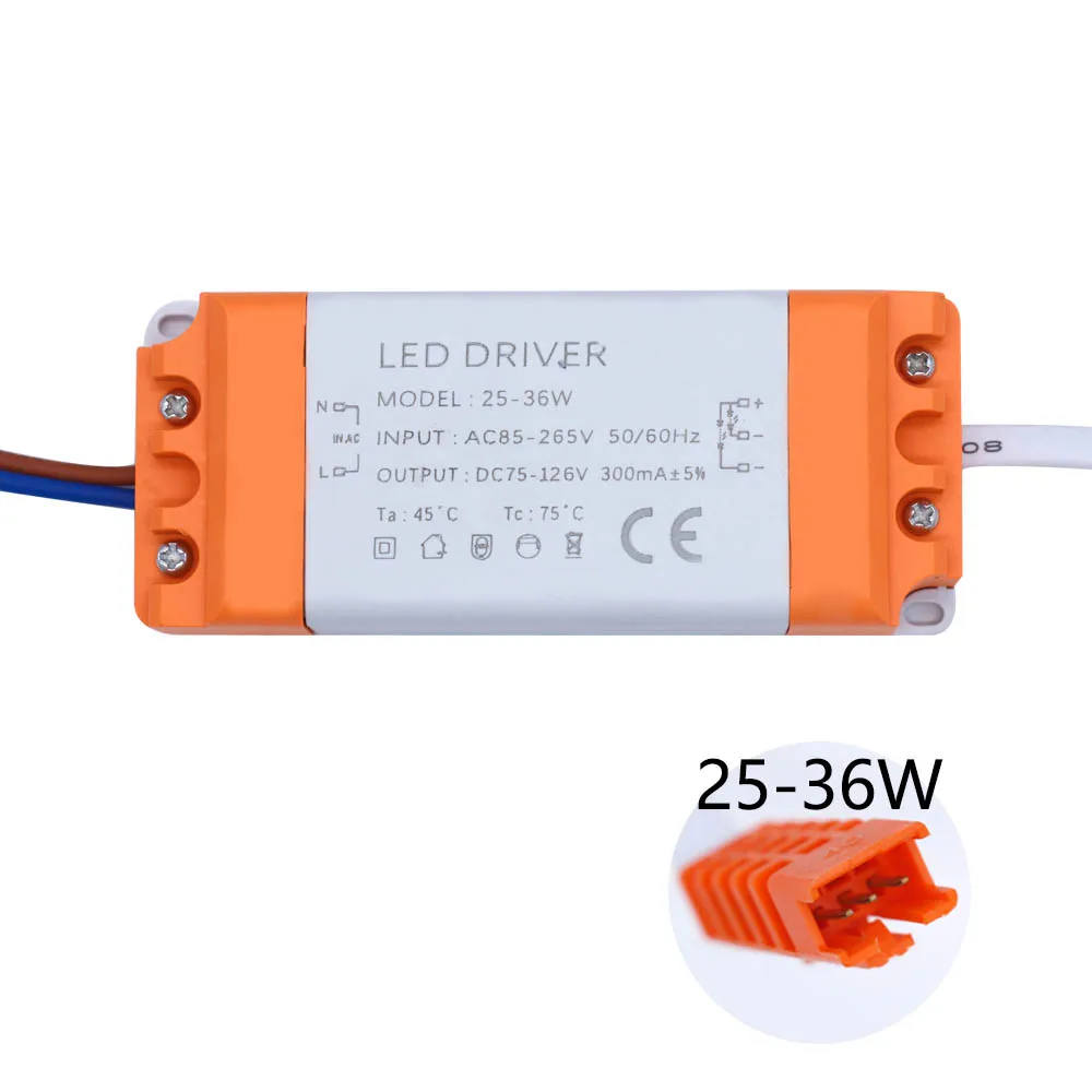 1-36W Double-color Shell Isolated driver Power Supply Constant Current 300mA Automatic Voltga Control Lighting Transformers