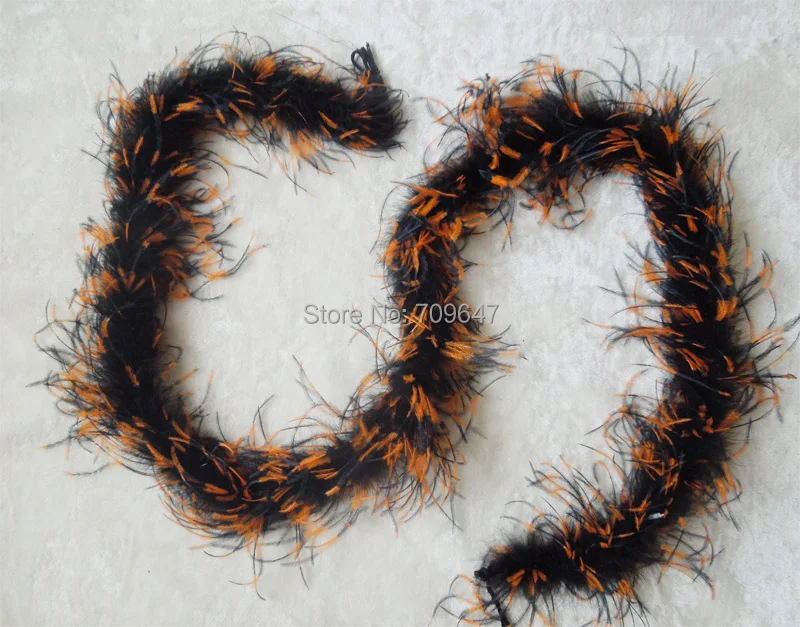 

1pc/lot Luxury Orange & Black OSTRICH BOA MARABOU FEATHER BOA - dance, costume, burlesque,feathers decoration