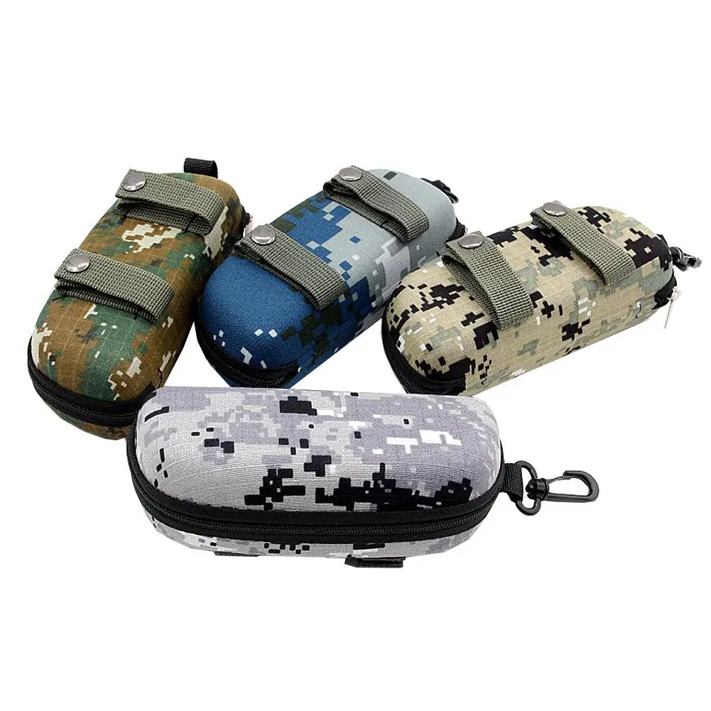 1Pcs Fashion Camouflage Sunglasses Case Military Glasses Box EVA Eyeglasses Cases Mens Eyewear With Belt Clip Lens Container