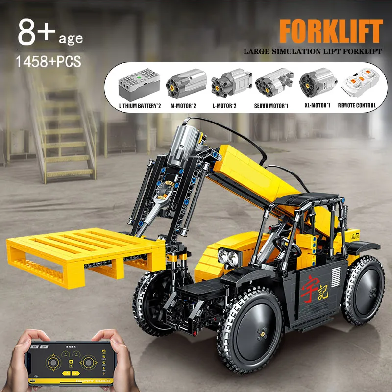 Yeshin 22008 Technik APP RC Forklift Truck Remote Control Building Blocks Toys Set for Boy's Christmas Gift