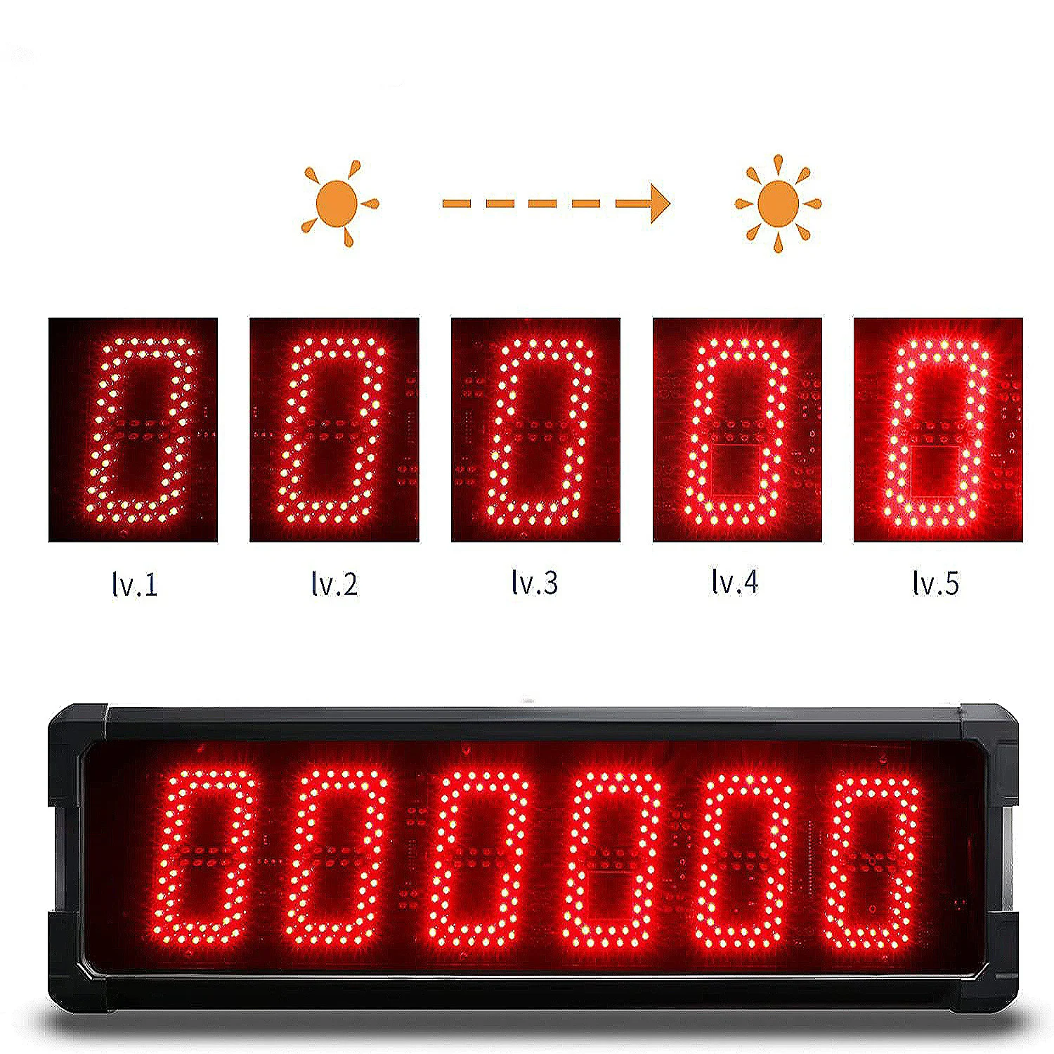 Imagem -04 - Grande Digital Countdown Clock Polegadas Dígitos Controle Remoto Liga de Alumínio