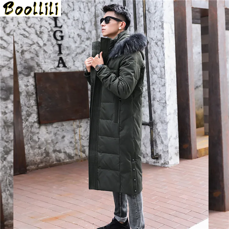 

Jacket Boollili Down Men Korean Plus Size 6XL Winter Coat Men Long White Duck Down Hooded Puffer Jacket Men Warm Casaco