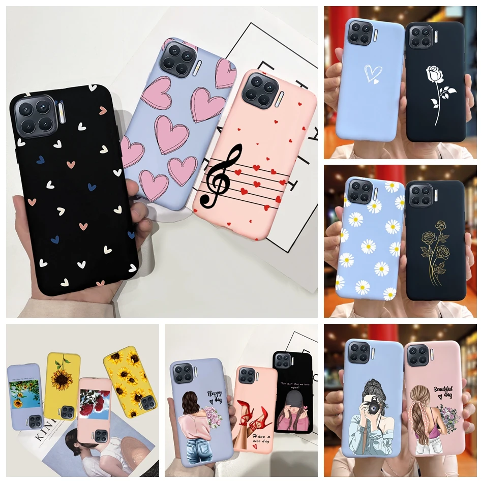 Beautiful Girl Sunflower Pattern Case For OPPO F17 Pro Case Candy Color Silicone Phone Case For OPPO F17 F 17 Pro Back Cover