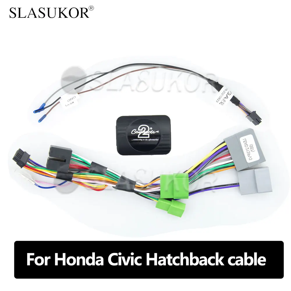 Android Radio Cables Wries For Honda Civic Hatchback 16pin Adapter cable 2006+ For Citroen Buick Peugeot ISO Power Cable 16 Pins