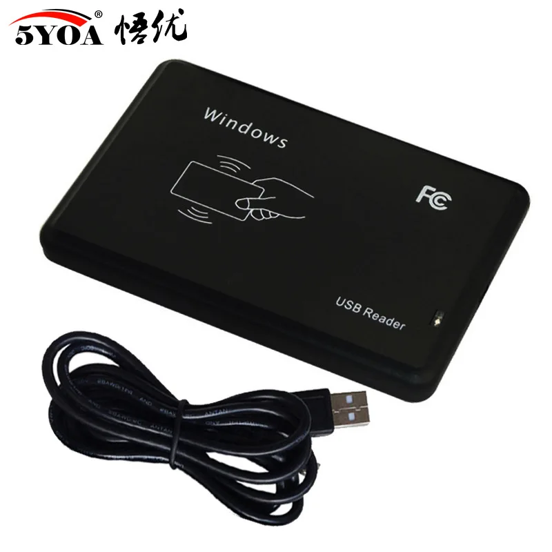 5YOA 125KHz 13.56MHz RFID Reader USB Proximity Sensor Smart Card Reader no drive issuing device USB for Access Control