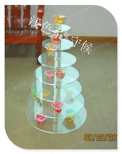 

Hot !Clear 7 Tier Round Acrylic Wedding Party Cupcake Display Stand Acrylic Cake Stand wedding decoration