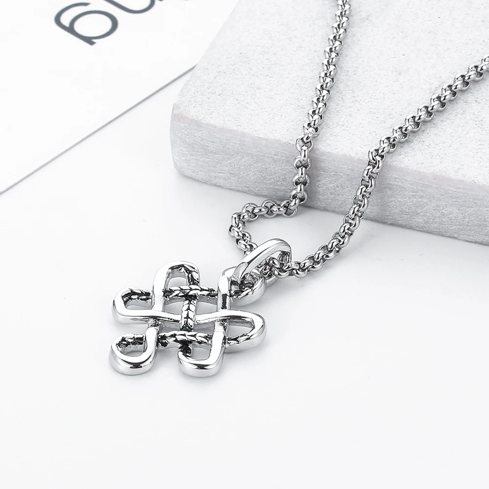 Fashion Buddha Pendant Necklace Charm Silver Color Link Stainless Steel Chain Necklace for Lucky Jewelry for Women Gifts