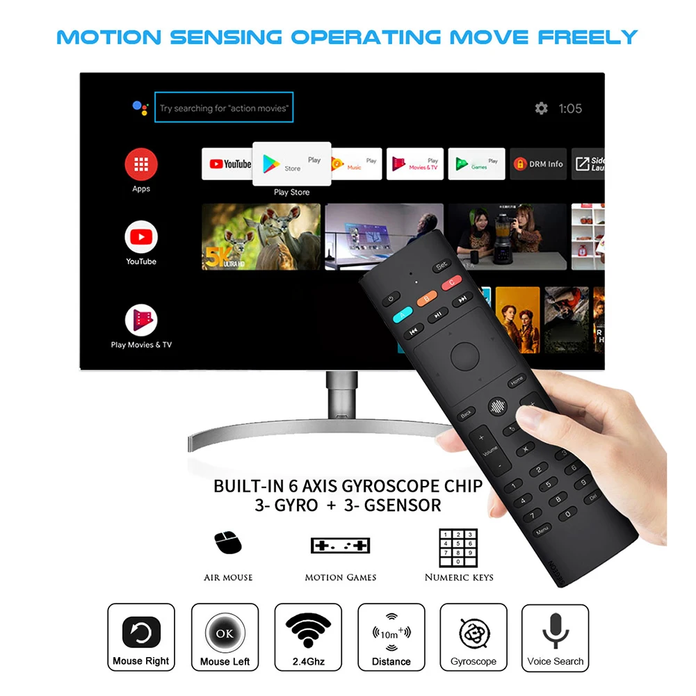 G40S Air mouse 2.4Ghz Wireless Voice Microphone Gyro Sensor Full Keys IR Learning Remote Control For Android TV Box vs G7V pro