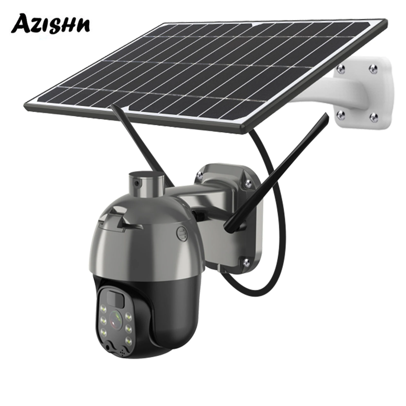 Solar Panel IP Camera 1080P 4G Sim Card /WiFi PTZ 4X Outdoor Security Wireless Monitor Waterproof Human Detect CCTV Surveillance