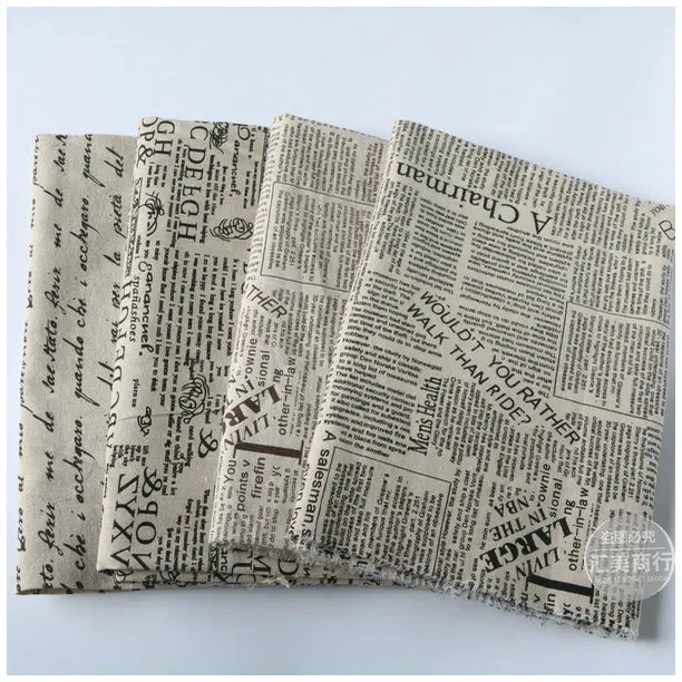 1 meter newspaper linen cloth pure cotton fabric sofa table cloth curtain photo background cloth fabric