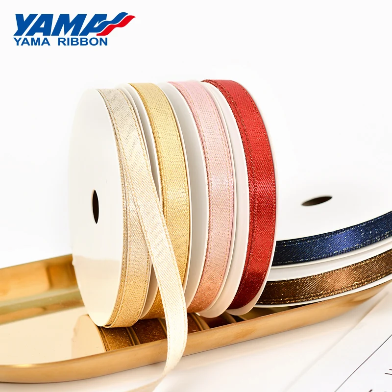 YAMA-Satin Ribbon for Party and Wedding, Rose Flowers Crafts Gifts, Gold Satin Ribbon, 19mm, 22mm, 25mm, 38mm, 3 \