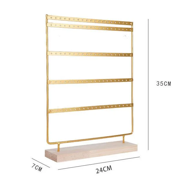 New Earrings Holder 5 Layers Jewelry Organizer Display Tree Earrings Stand with Wooden Base Stand Hanging Earrings Ear Stud Rack