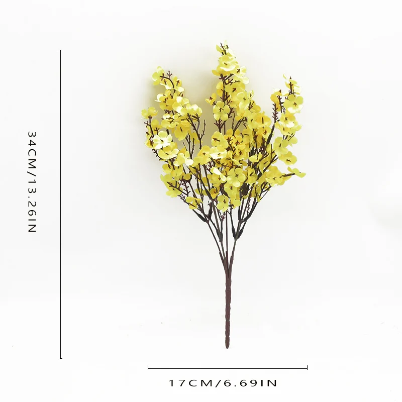 10 Stück Künstliche Blumen aus Seide, Gypsophila, Kleine Sträuße mit 5 Zweigen, Heimdekoration für Tisch und Zimmer, Kunstpflanzen für Vase, Hochzeit, Outdoor, DIY – Detail 7