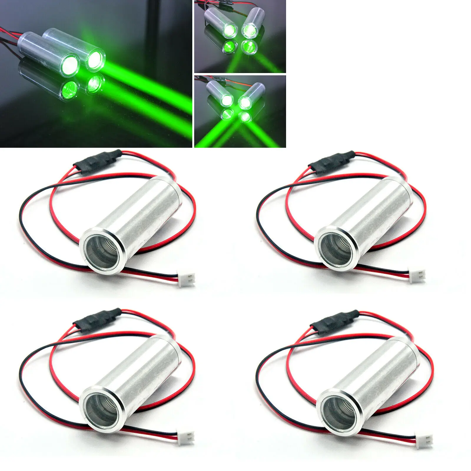 4pcs 4.2V-5V 532nm 50mW 22x70 Green Laser Module Dot Thick Beam Bar Stage Light