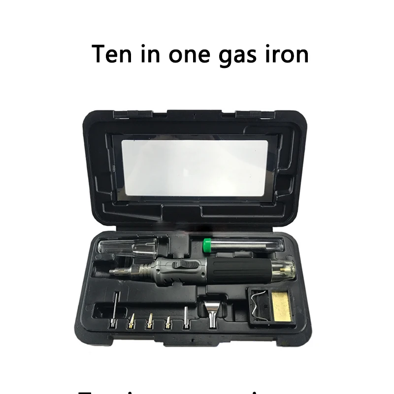 Multifunctional gas soldering iron tool HS-1115K10 in one electronic ignition gas soldering iron / gas soldering iron