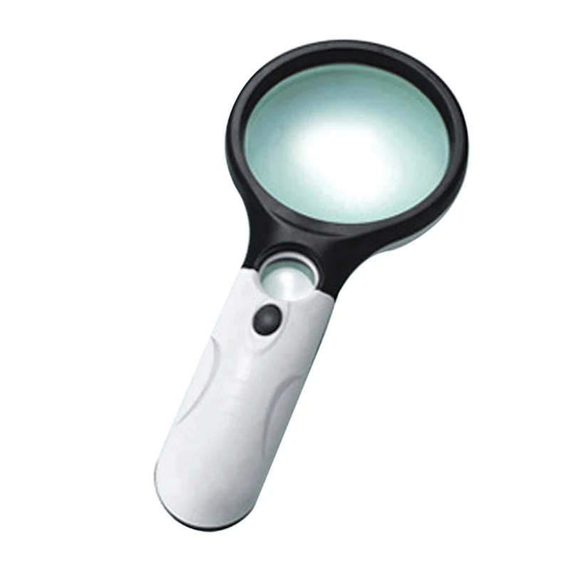 E5BE Magnifying Glass with Light 3x 45x Illuminated LED Magnifier Handheld Lighted Magnifying Glasses Seniors & Low-vision