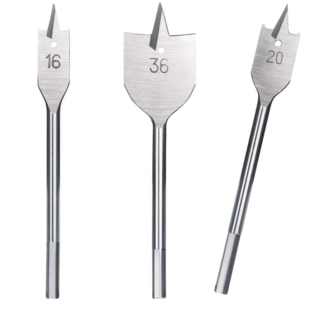 1pcs 6-55mm Durable Woodworking Tool Sets Flat Drill Long High-carbon Steel Wood Flat Drills Woodworking Spade Drill Bits