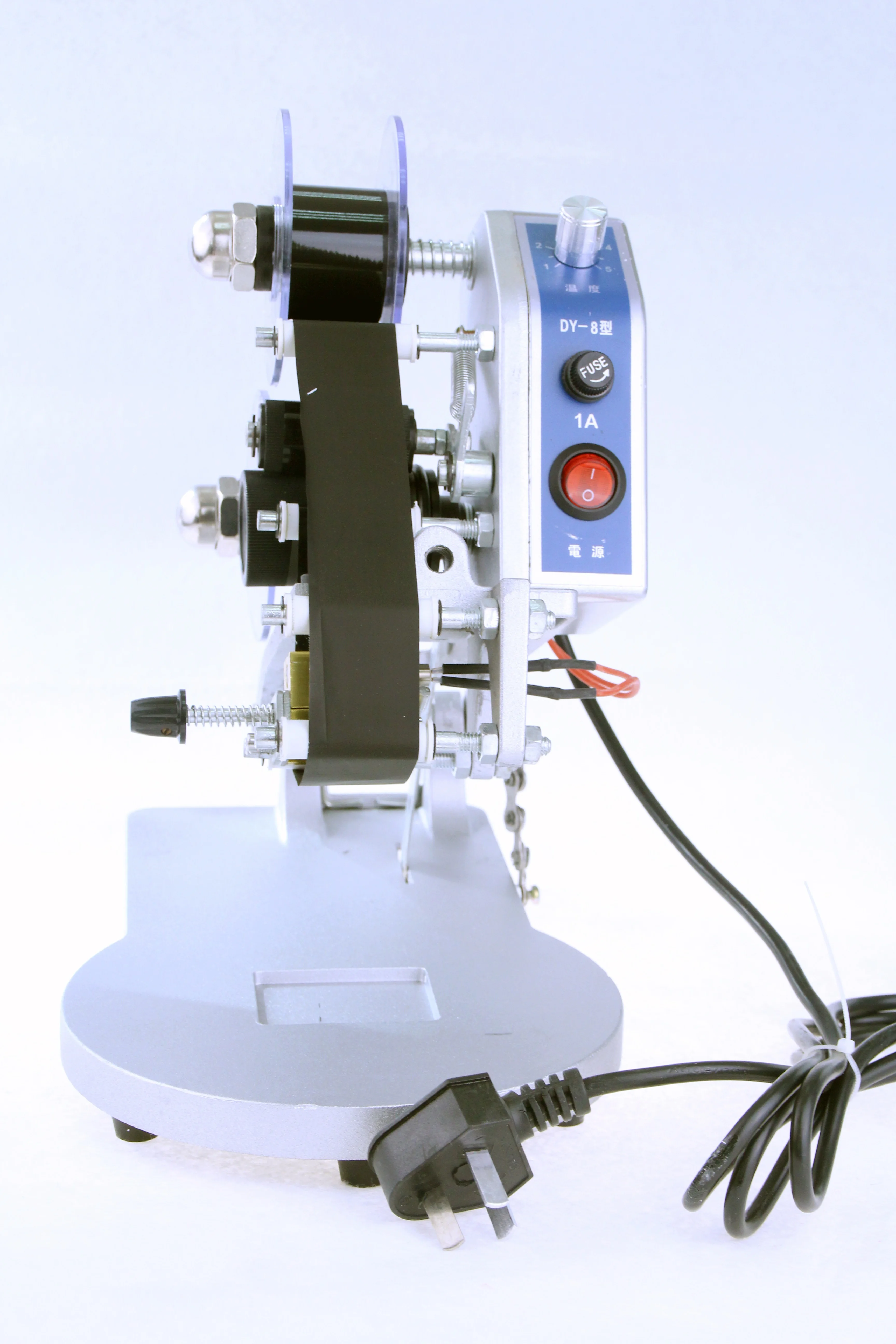 Máquina de impressão quente fita cor elétrica, impressora de carimbo manual folha térmica direta, máquina de codificação Data Ribbon Coder