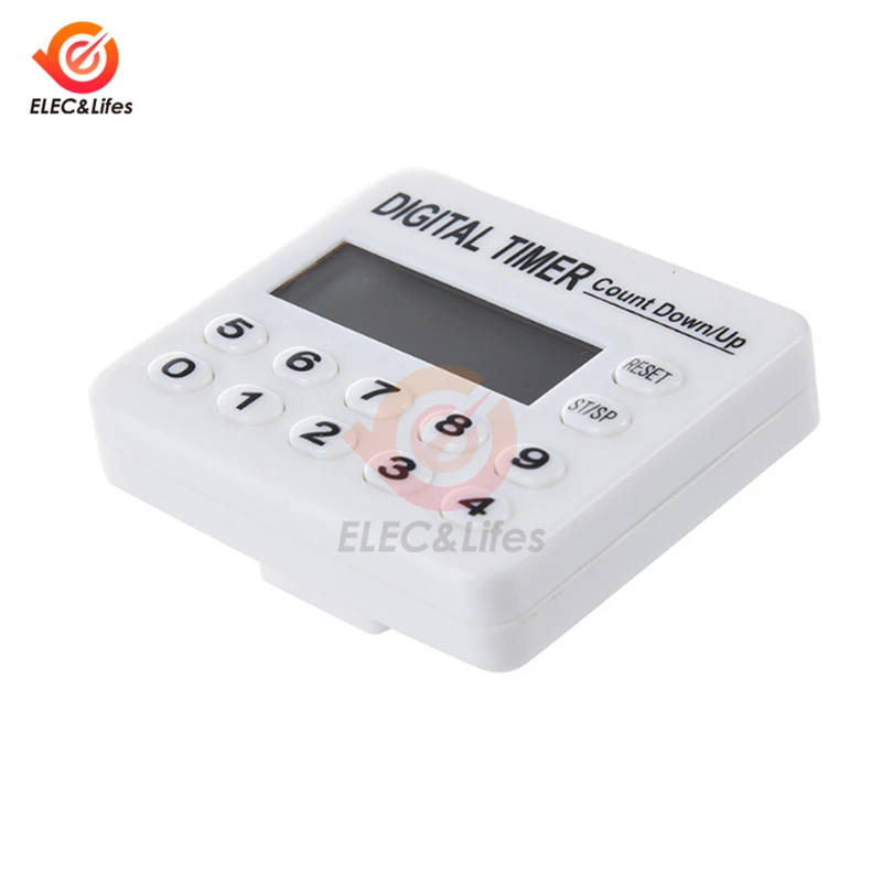 LCD Digital Kitchen Timer Square Kitchen Countdown Alarm Clock Sleep Stopwatch Clock Timer 12 Key For Cooking Baking Sports Game