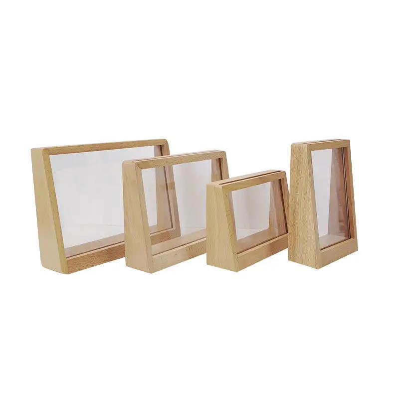 Nature Wooden Acrylic Creative Photo Frame Stereo Photo Dried Flower Plant Specimen Photo Frame Desktop Ornaments