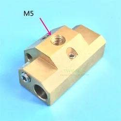 1pcs Dual Extrusion Cyclops Plus Brass Heater Block High Temperature Resistance for Multi Color Cyclops 2 In 1 Out Hotend